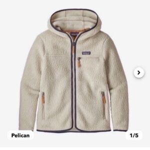 Like New Patagonia Women's Retro Pile Fleece Hoody- Pelican, Size Large